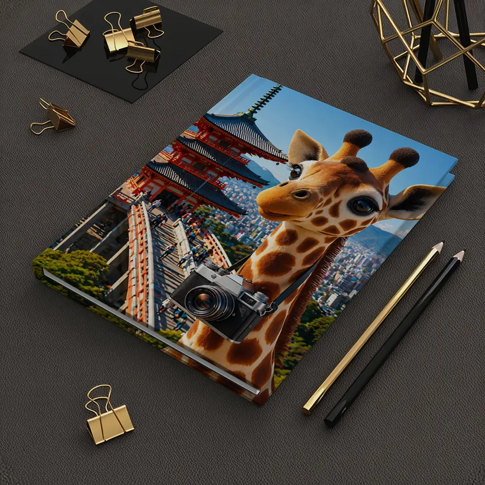 Giraffe Tourist With Camera Kyoto Japan – Notebooks