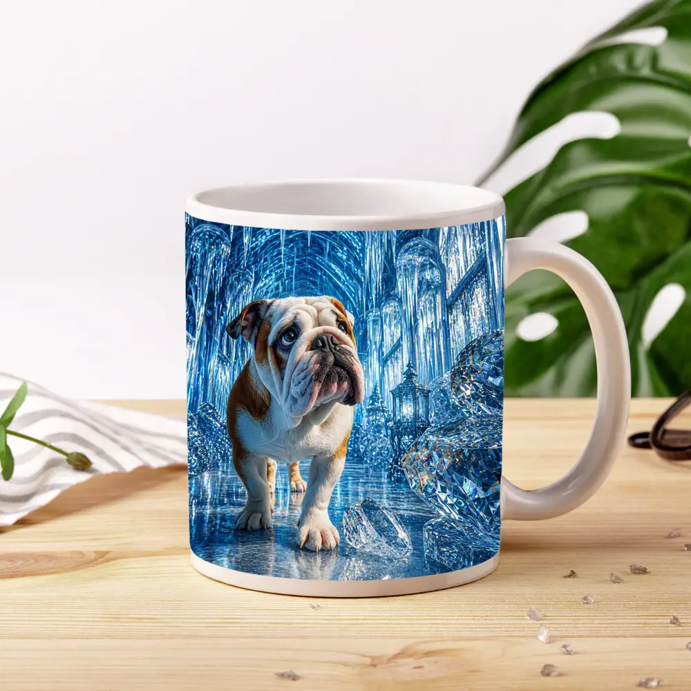 English Bulldog In Crystal Ice Palace – Mugs