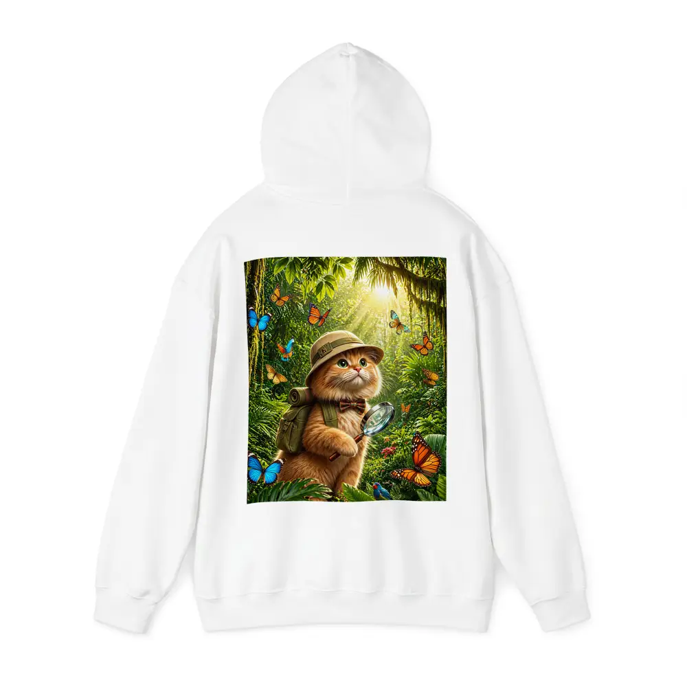 Explorer Cat With Butterflies In Jungle – Hoodies