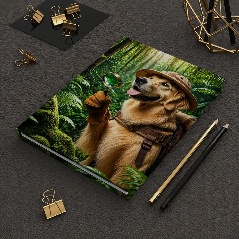 Golden Retriever Explorer Dog in Jungle – Notebooks