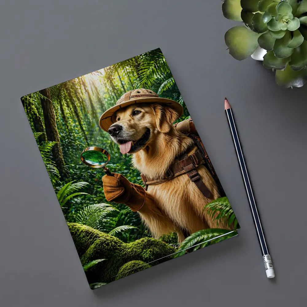 Golden Retriever Explorer Dog in Jungle – Notebooks