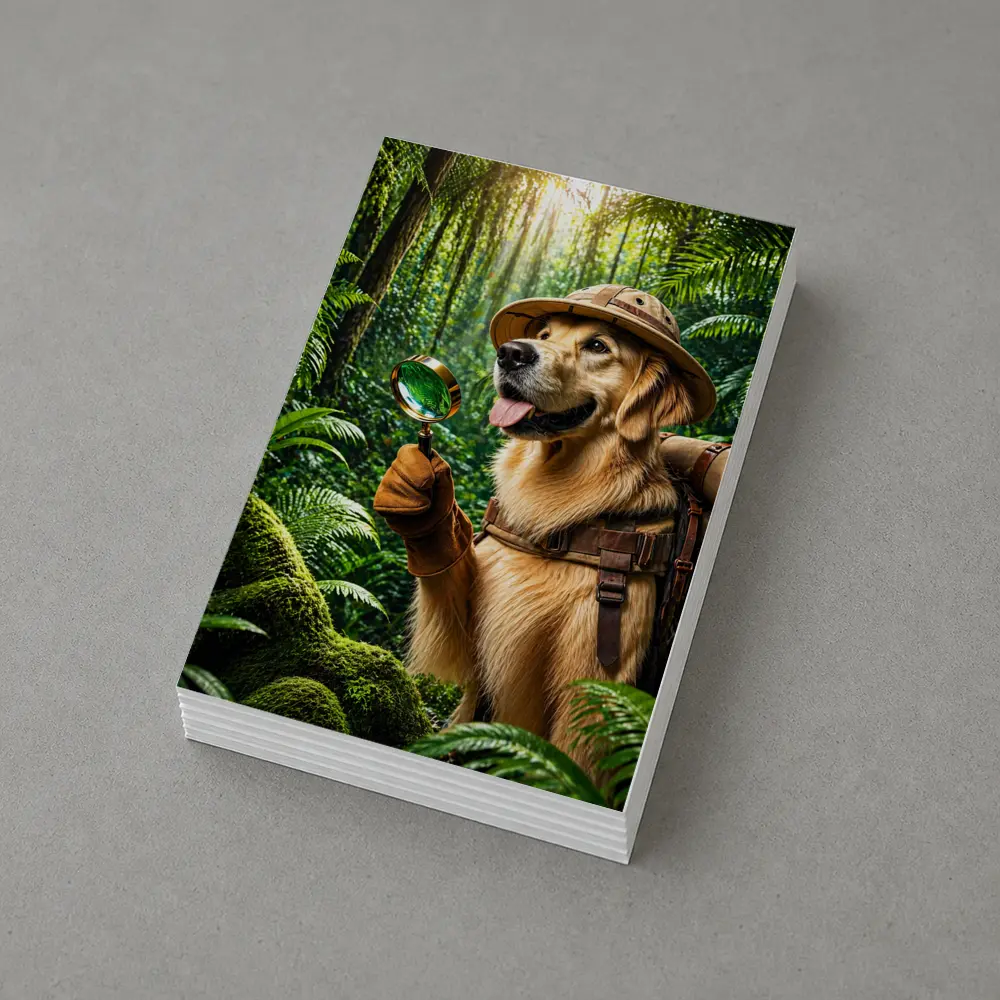 Golden Retriever Explorer Dog in Jungle – Postcards
