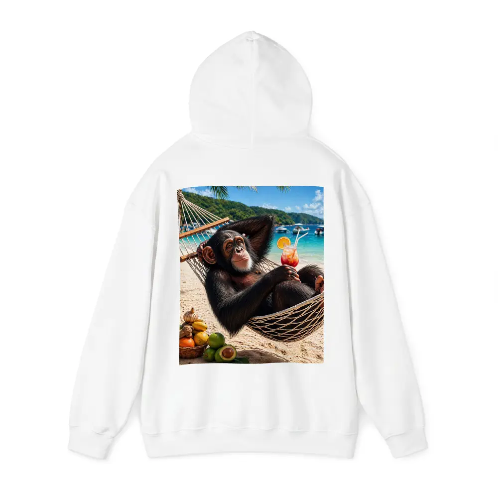 Chimpanzee Relaxing in Hammock Beach Cocktail – Hoodies