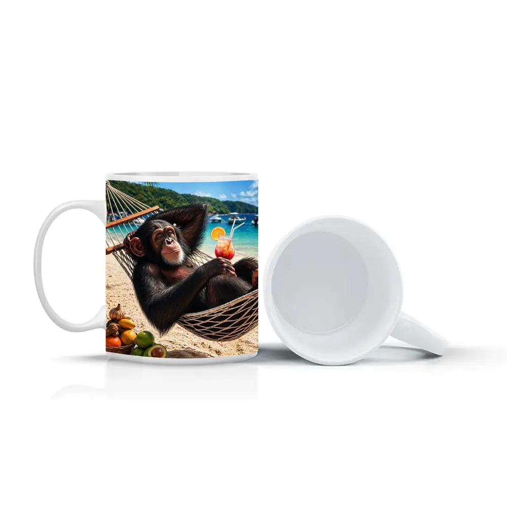 Chimpanzee Relaxing in Hammock Beach Cocktail – Mugs