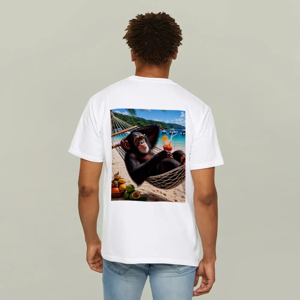 Chimpanzee Relaxing in Hammock Beach Cocktail – T-Shirts
