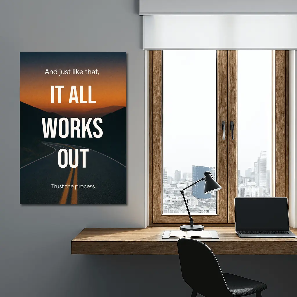 It All Works Out Trust The Process Road – Wall Art