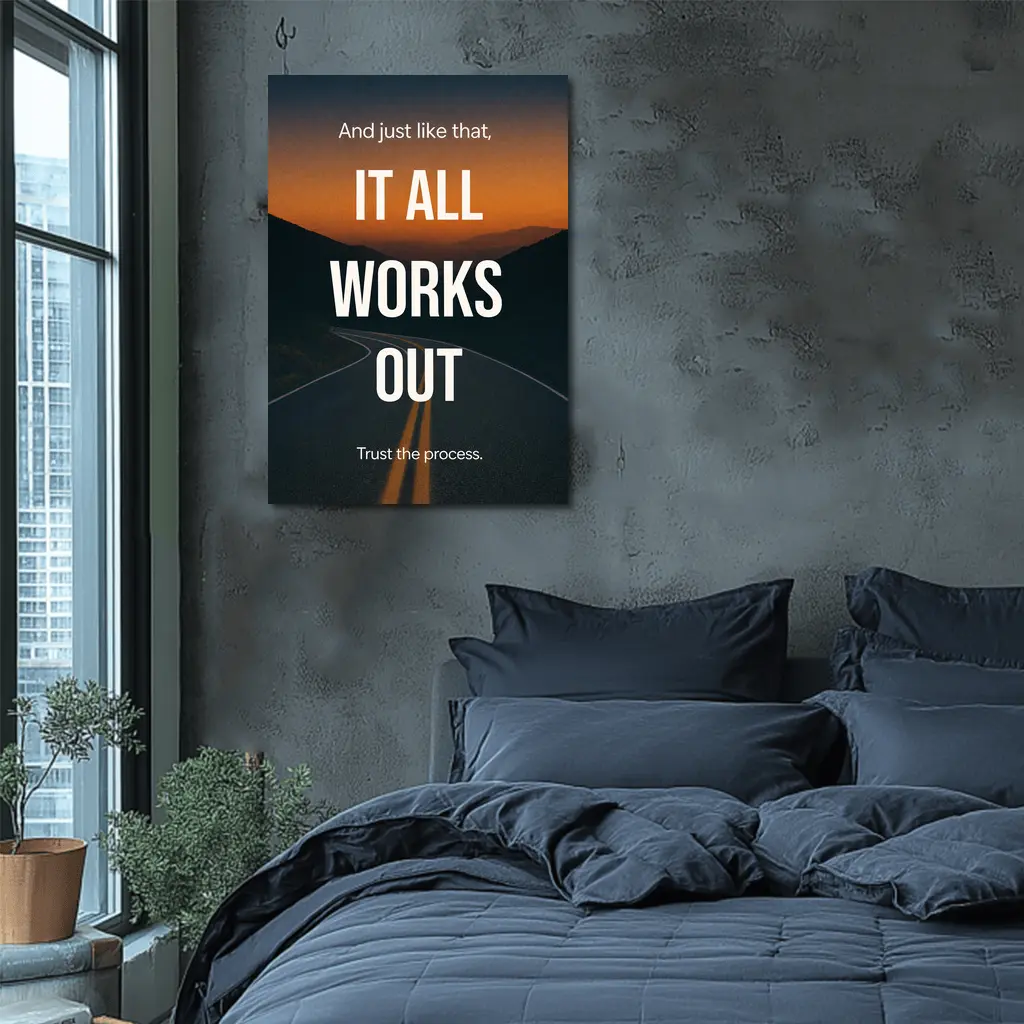 It All Works Out Trust The Process Road – Wall Art