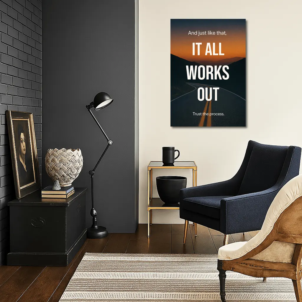 It All Works Out Trust The Process Road – Wall Art