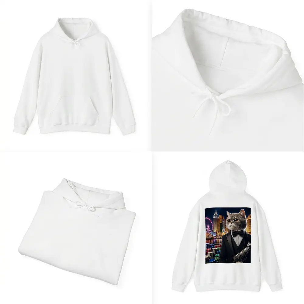 British Shorthair Cat Tuxedo Las Vegas Casino – Hoodies