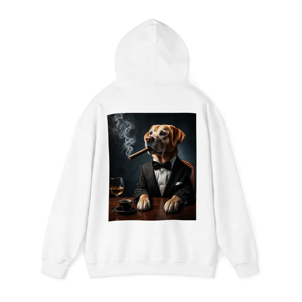 Labrador Retriever Tuxedo Godfather Dark Background – Hoodies