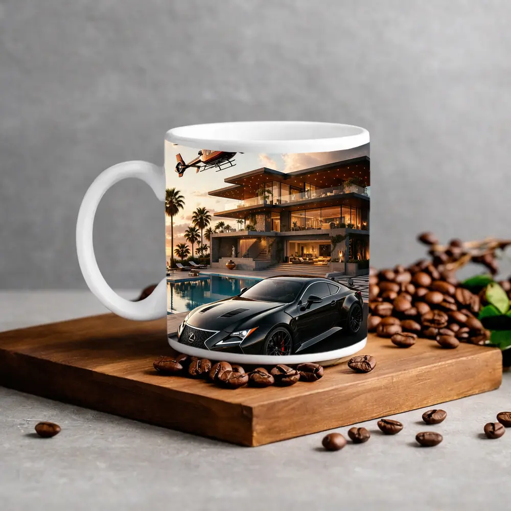 Lexus RC Black Supercar Luxury Villa Sunset – Mugs