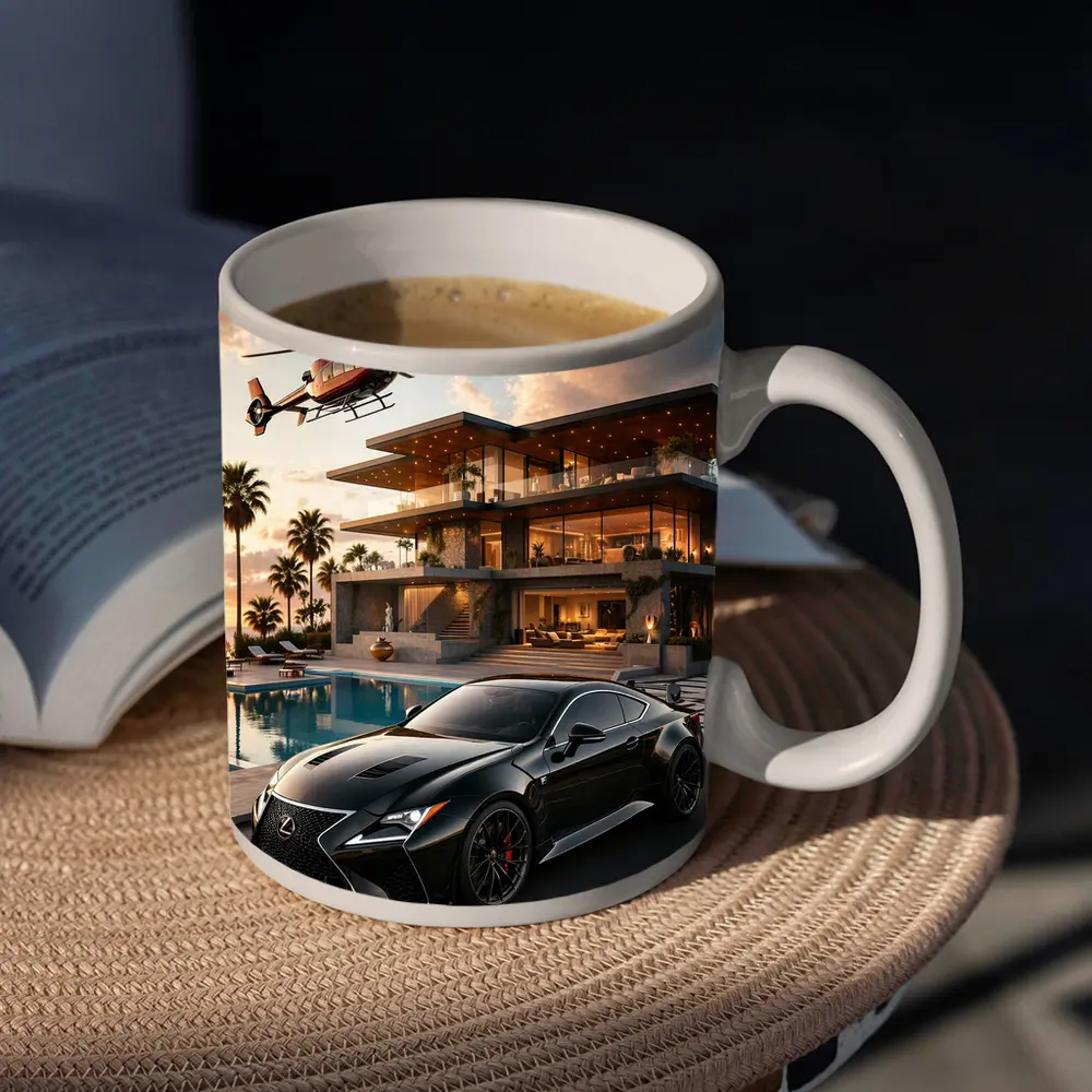 Lexus RC Black Supercar Luxury Villa Sunset – Mugs