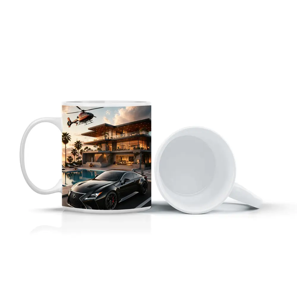 Lexus RC Black Supercar Luxury Villa Sunset – Mugs
