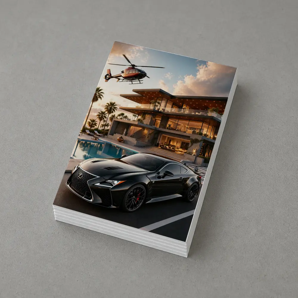 Lexus RC Black Supercar Luxury Villa Sunset – Postcards