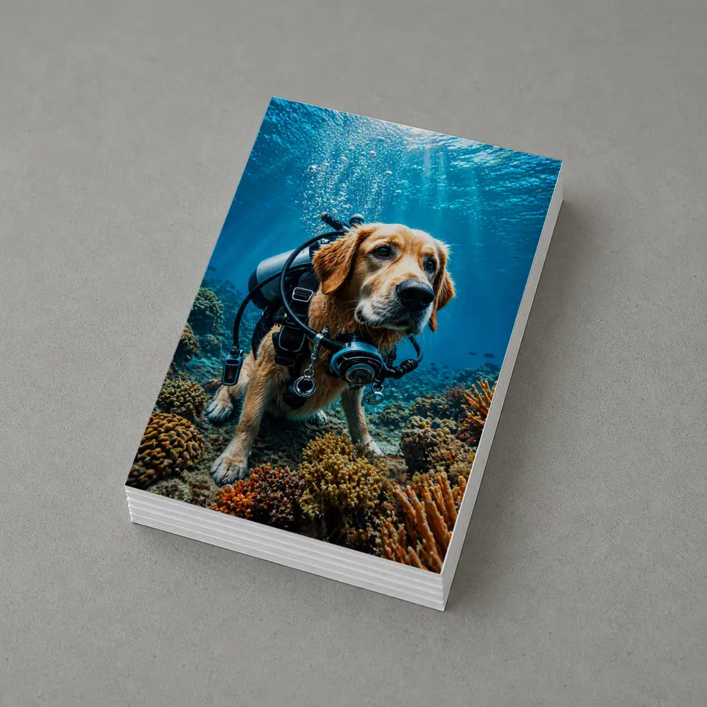Golden Retriever Scuba Diver Underwater Coral Reef – Postcards