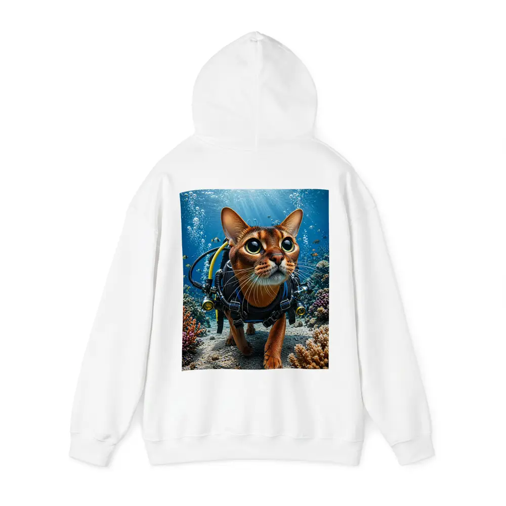 Abyssinian Cat Scuba Diving Coral Reef Underwater – Hoodies