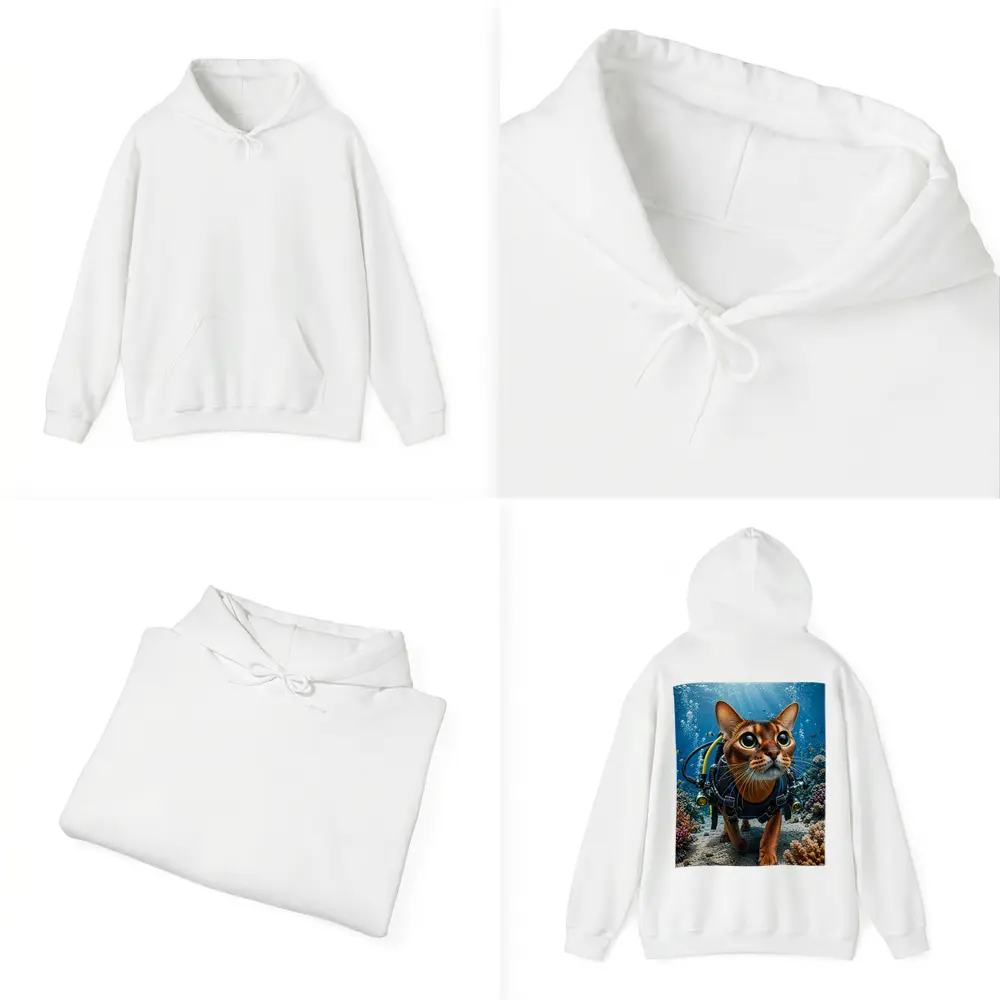 Abyssinian Cat Scuba Diving Coral Reef Underwater – Hoodies