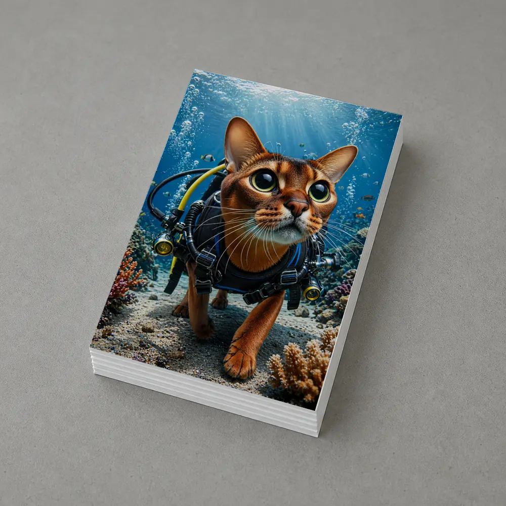 Abyssinian Cat Scuba Diving Coral Reef Underwater – Postcards