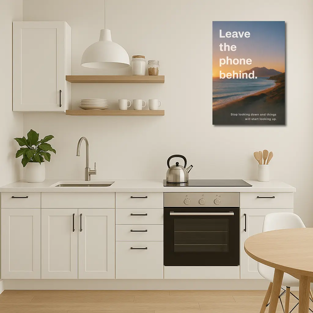 Leave The Phone Behind Beach Sunset Quote – Wall Art