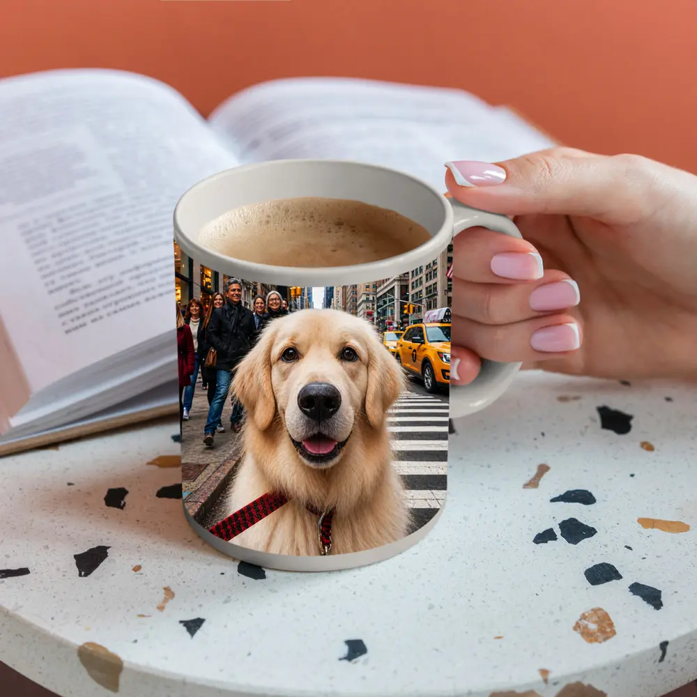 Golden Retriever Dog New York City Street – Mugs