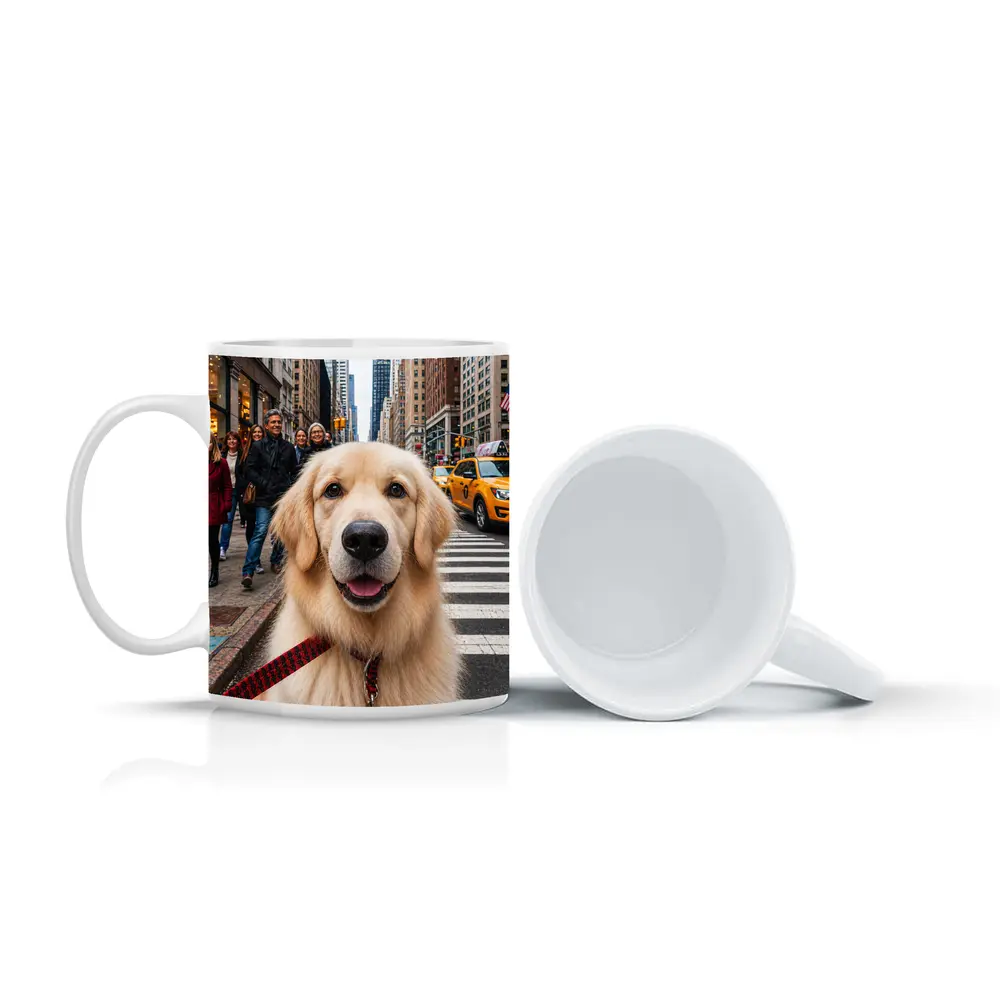 Golden Retriever Dog New York City Street – Mugs