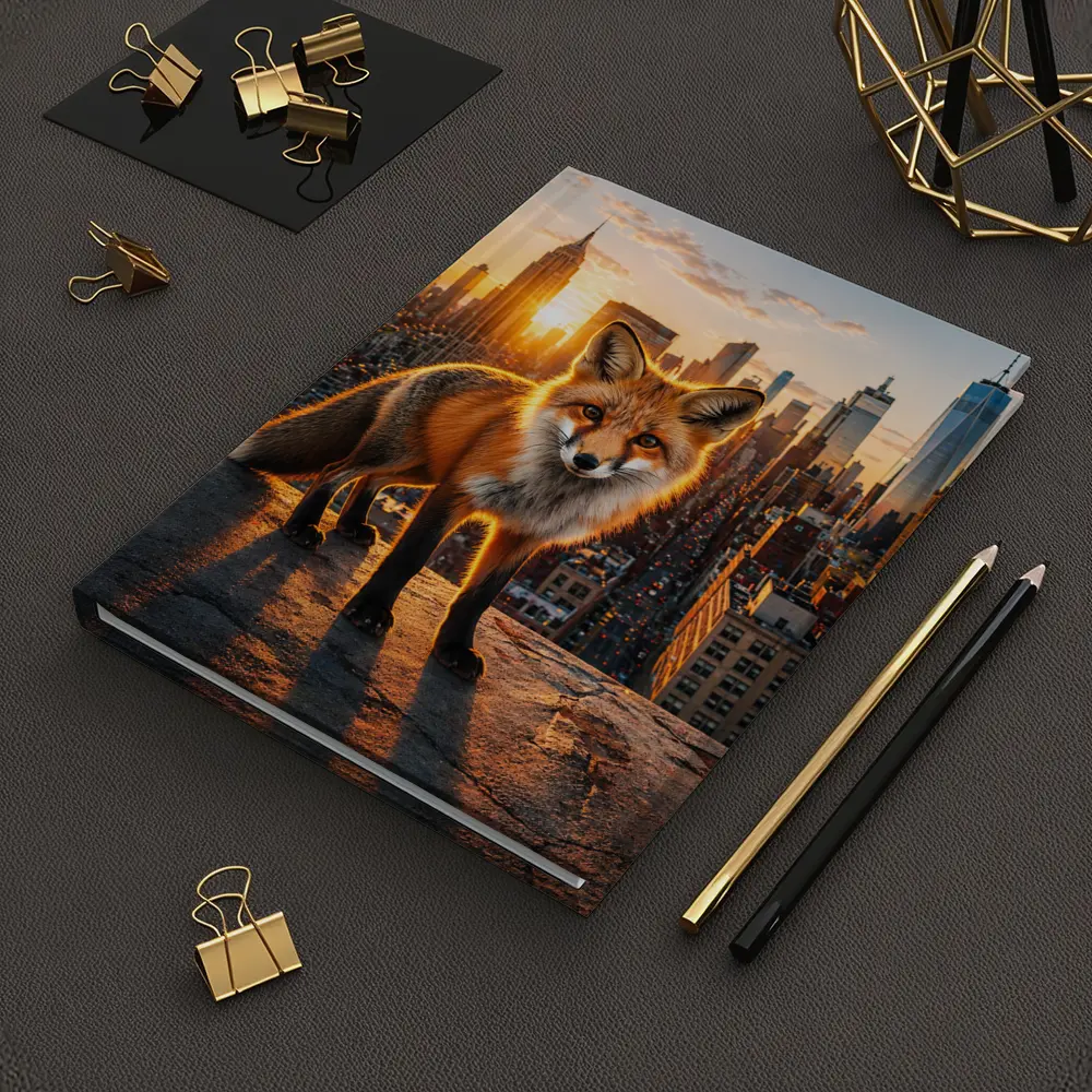 Red Fox Standing Over New York City Skyline – Notebooks