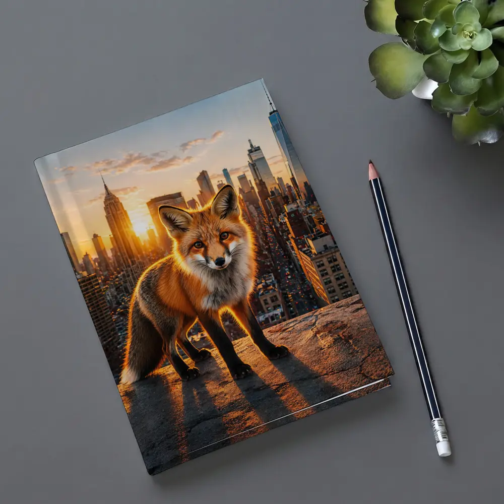 Red Fox Standing Over New York City Skyline – Notebooks