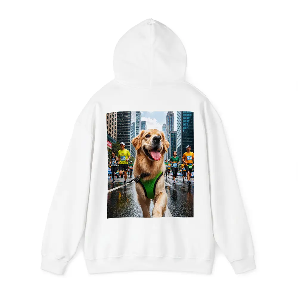 Golden Retriever Running City Marathon Race – Hoodies