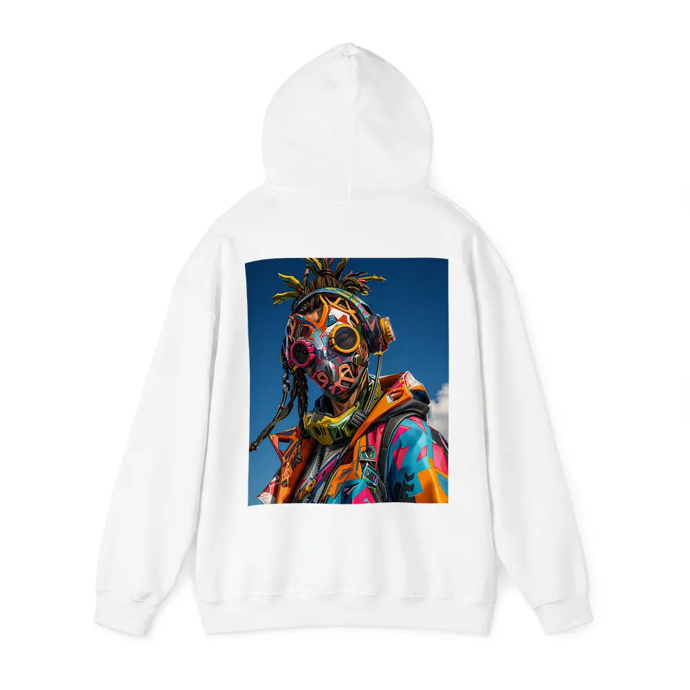 Graffiti Cyberpunk Masked Figure Blue Sky – Hoodies