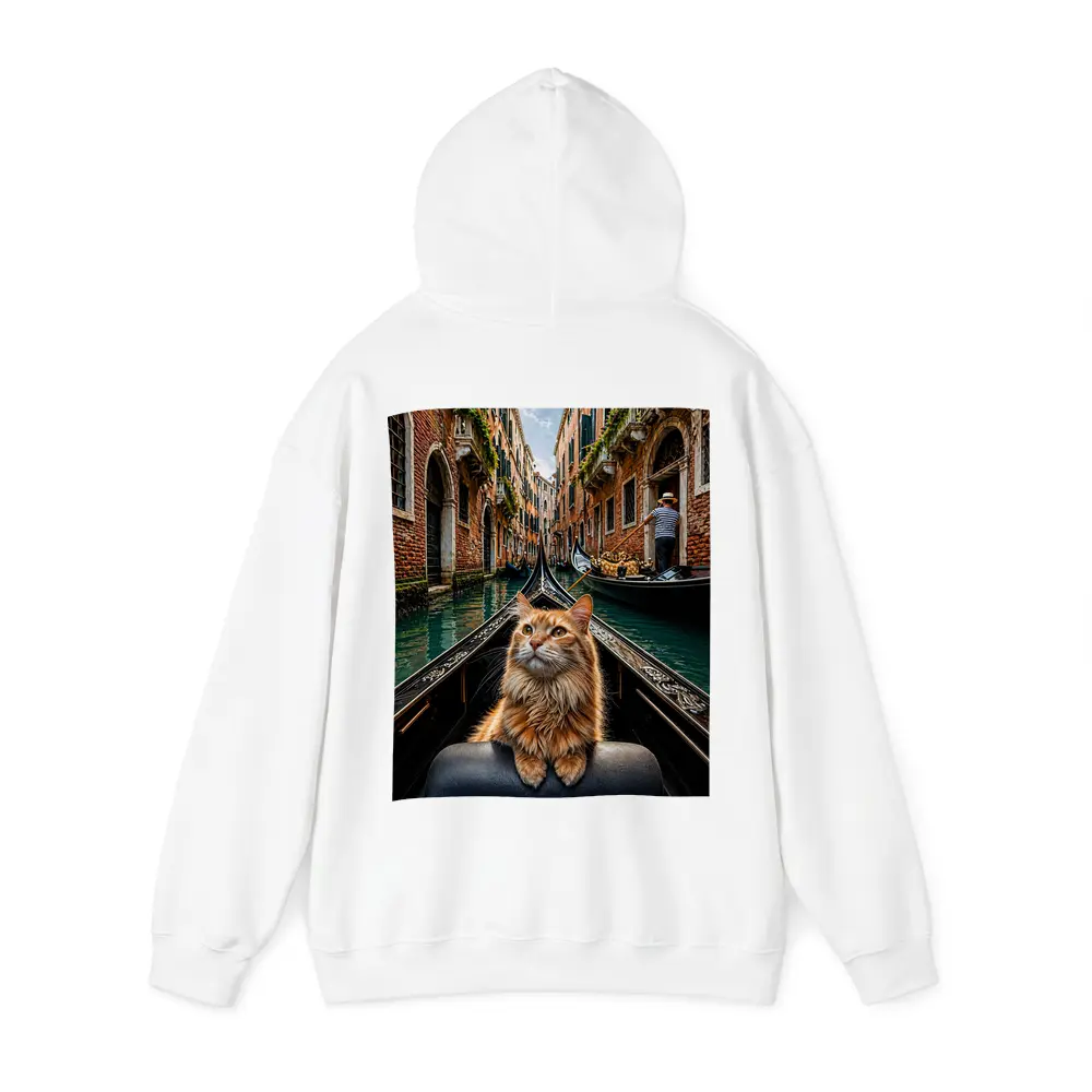 Ginger Cat Riding Gondola Venice Canal – Hoodies