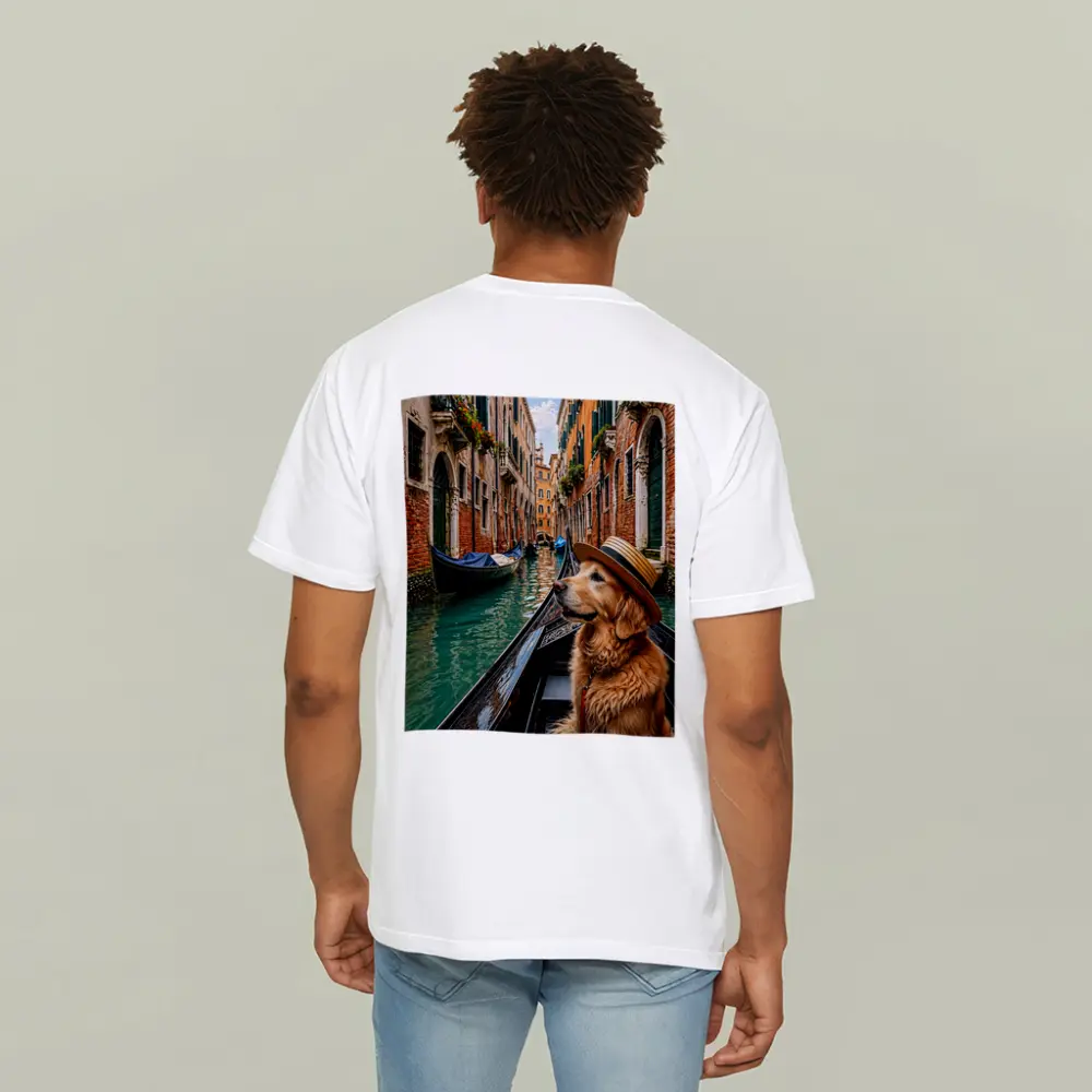 Golden Retriever Dog Wearing Hat Venice Canal – T-Shirts