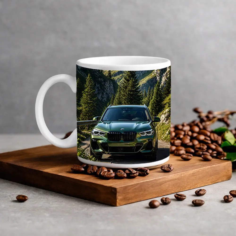 BMW X3 Green SUV Mountain Road Drive – Mugs