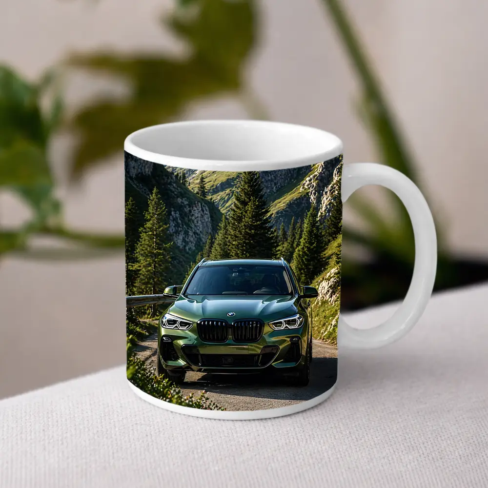 BMW X3 Green SUV Mountain Road Drive – Mugs