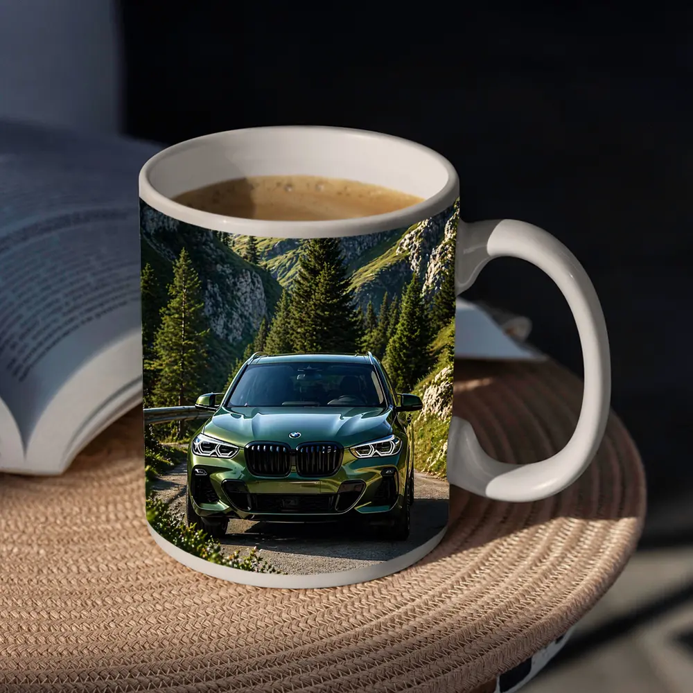 BMW X3 Green SUV Mountain Road Drive – Mugs