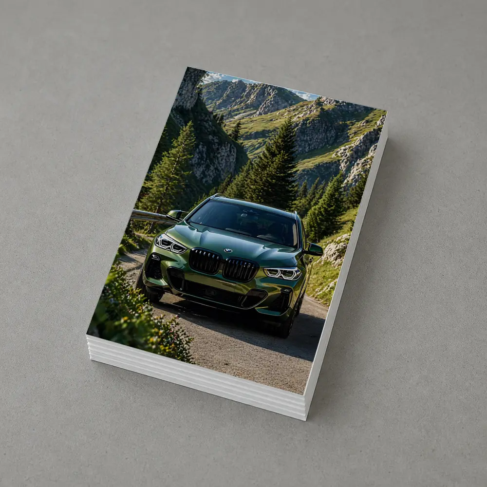 BMW X3 Green SUV Mountain Road Drive – Postcards