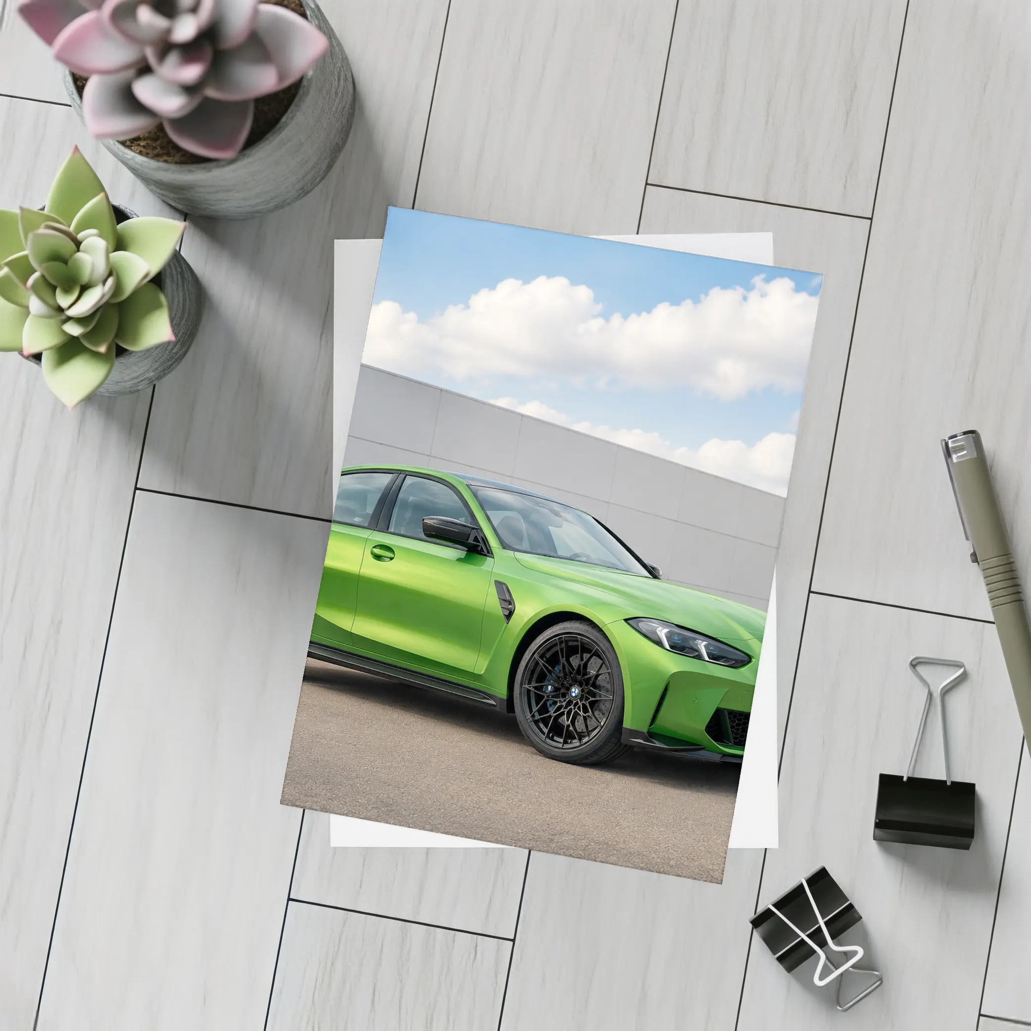 BMW M3 G80 Green Sedan Outdoor – Postcards