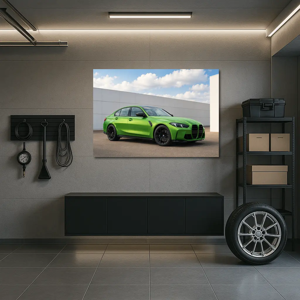 BMW M3 G80 Green Sedan Outdoor – Wall Art