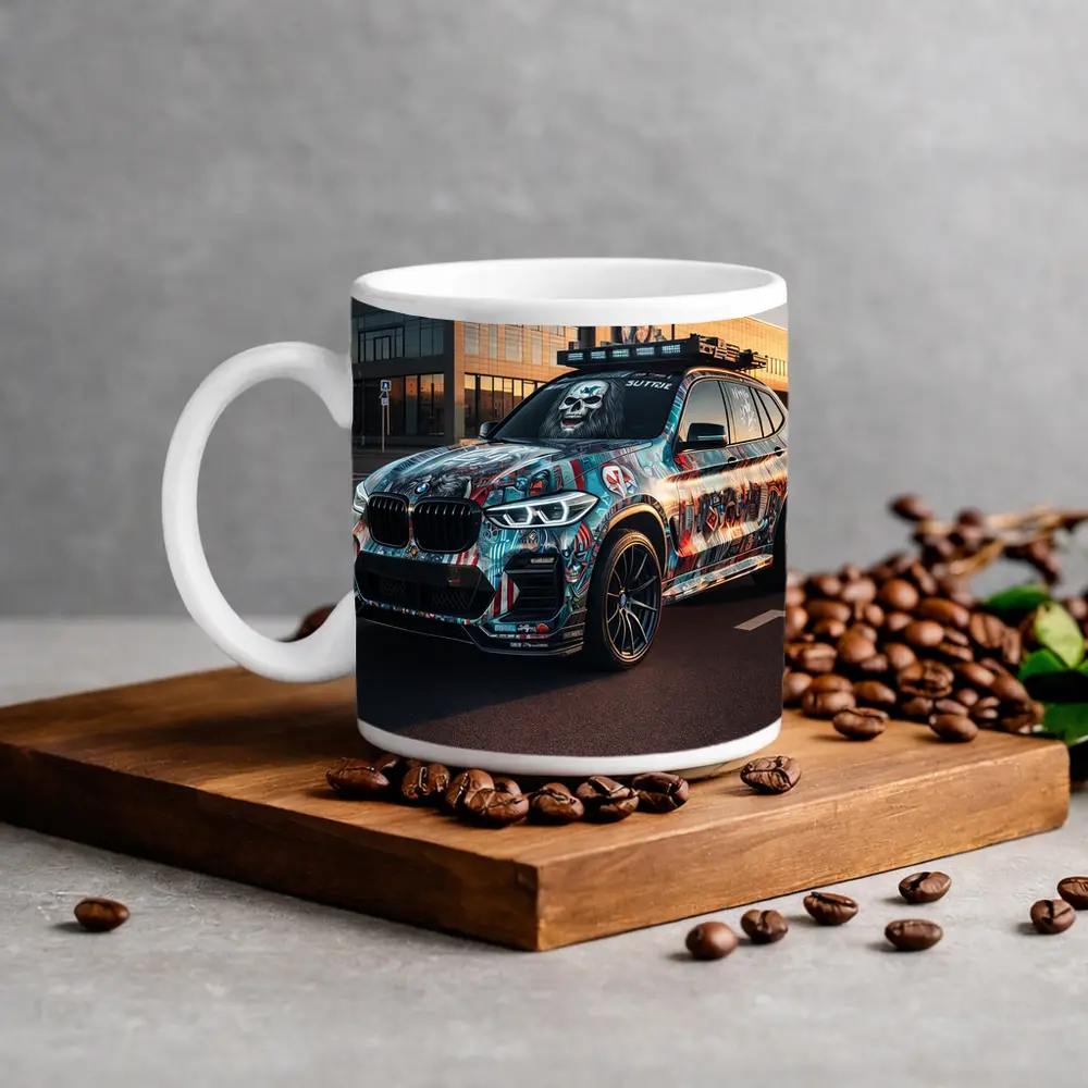 BMW X3 Custom Graffiti Wrap Urban Setting – Mugs