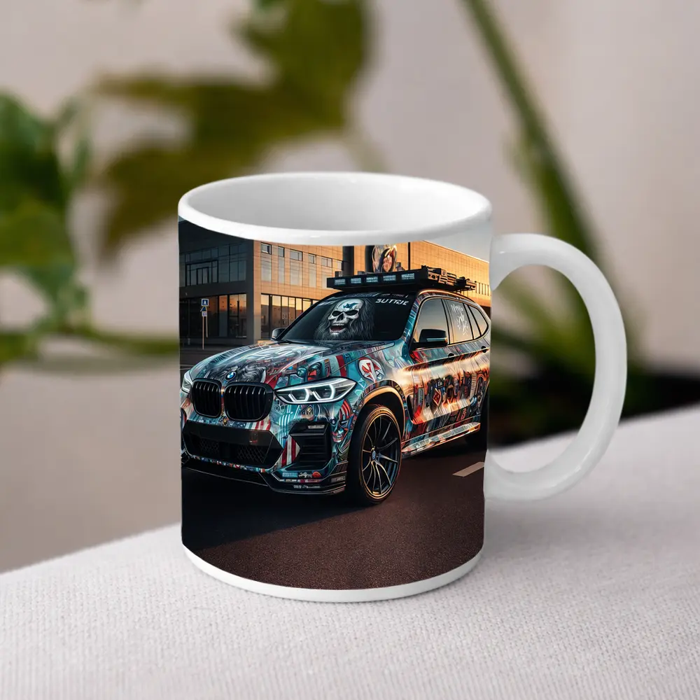 BMW X3 Custom Graffiti Wrap Urban Setting – Mugs