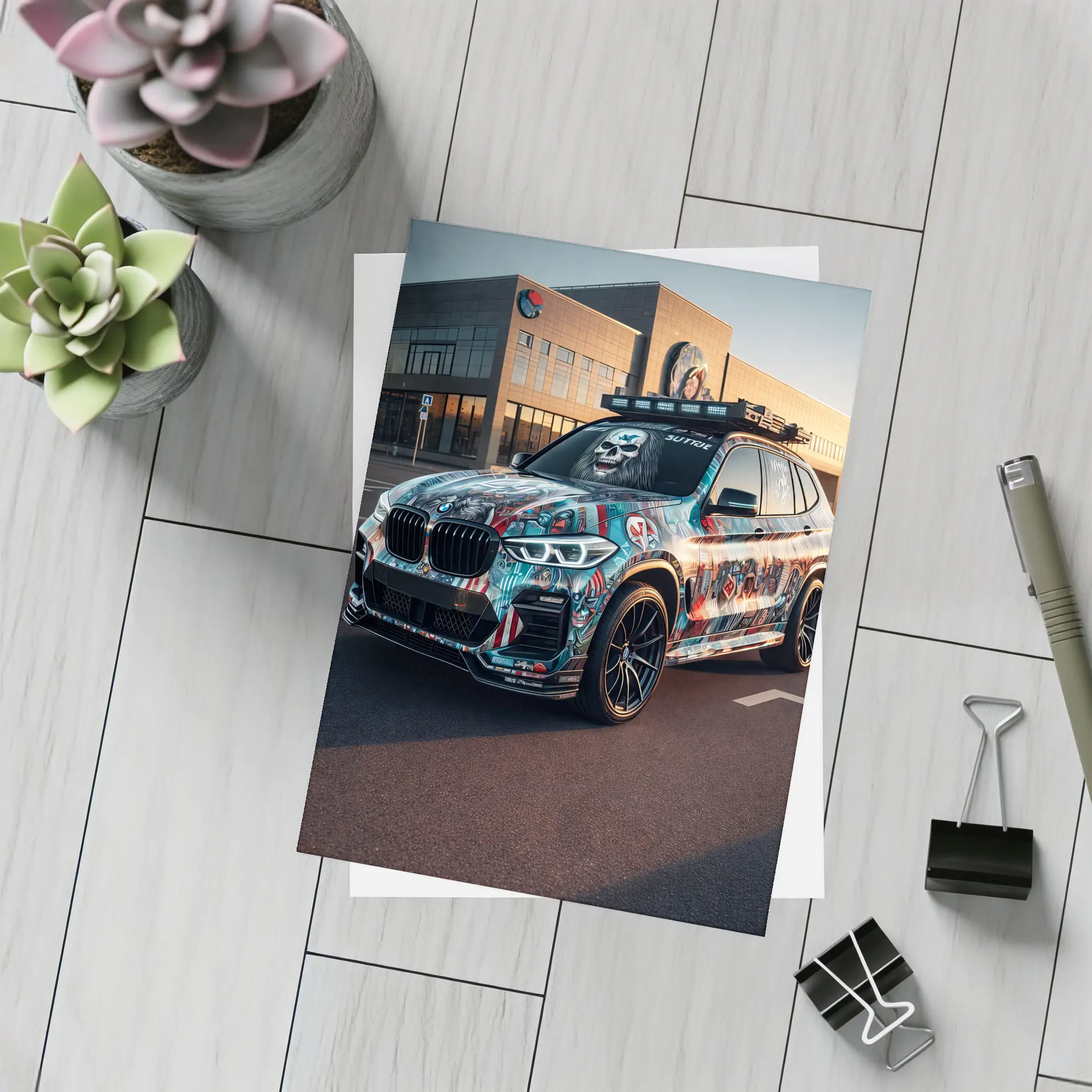 BMW X3 Custom Graffiti Wrap Urban Setting – Postcards