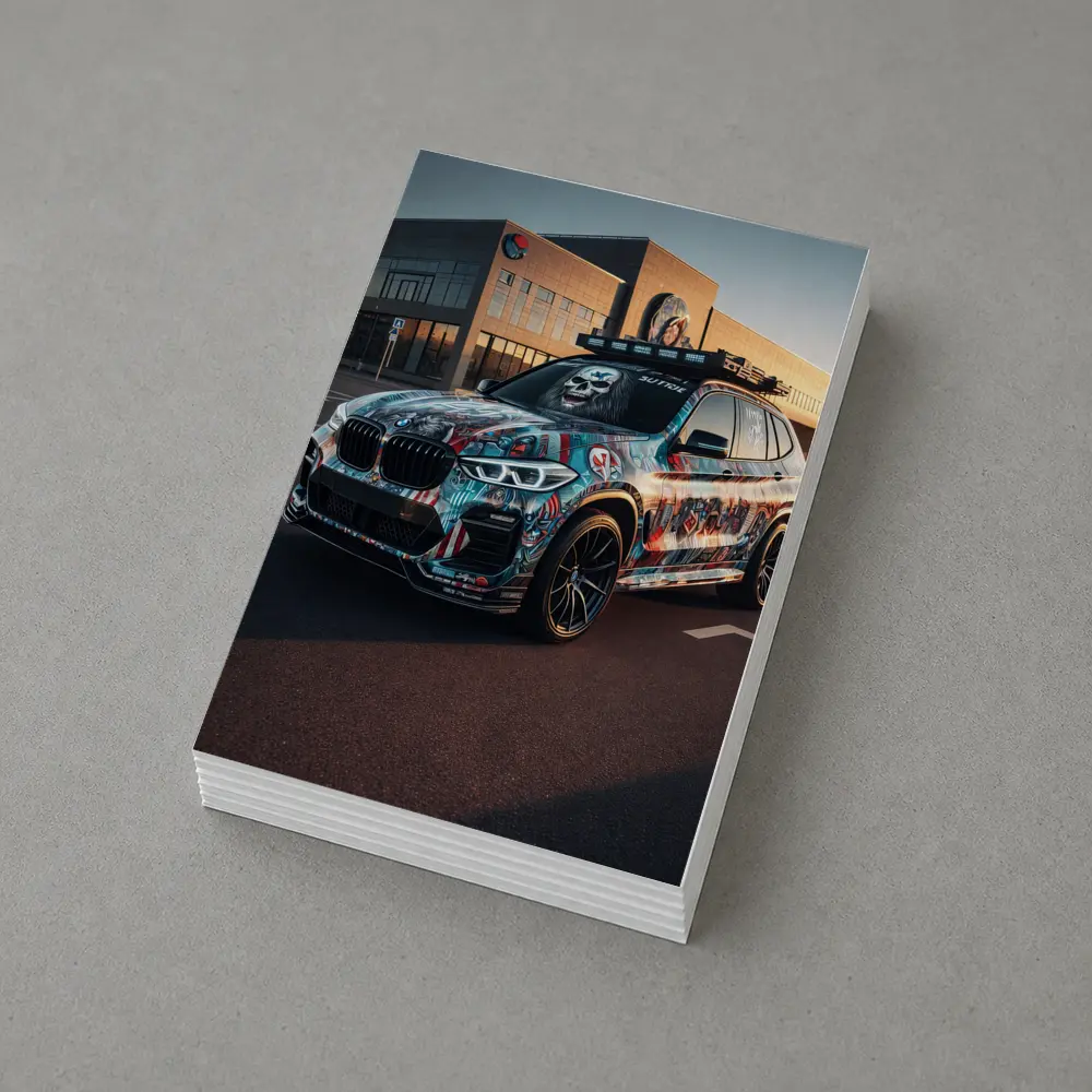 BMW X3 Custom Graffiti Wrap Urban Setting – Postcards