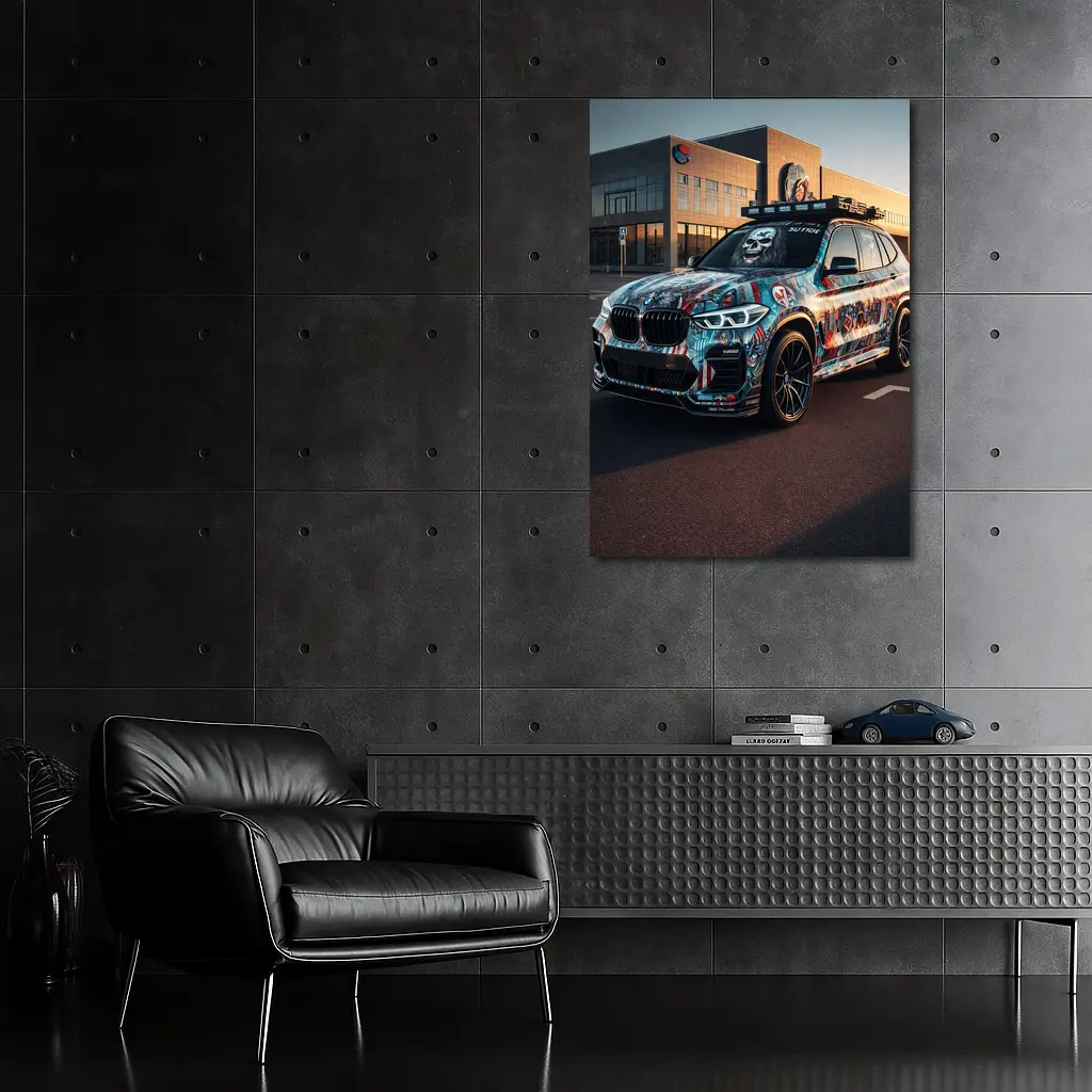 BMW X3 Custom Graffiti Wrap Urban Setting – Wall Art