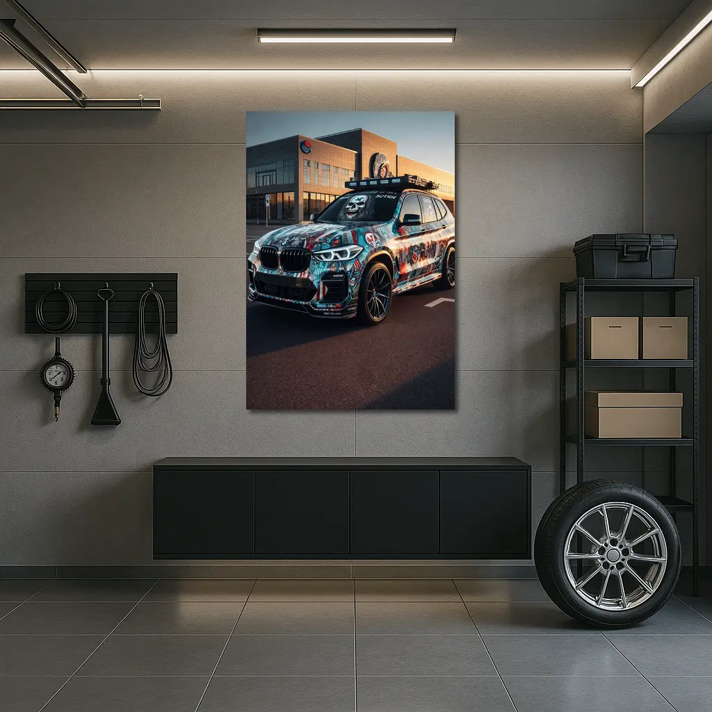 BMW X3 Custom Graffiti Wrap Urban Setting – Wall Art