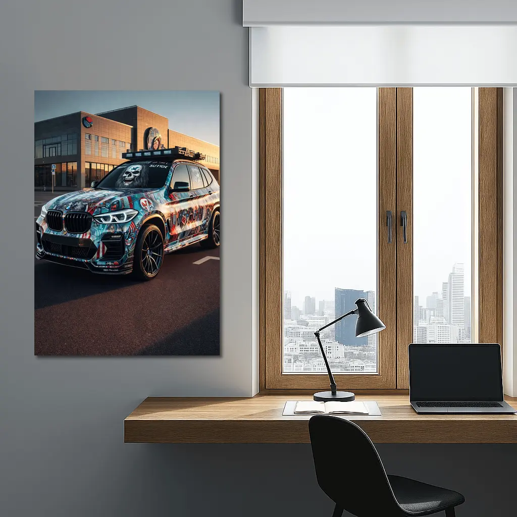 BMW X3 Custom Graffiti Wrap Urban Setting – Wall Art