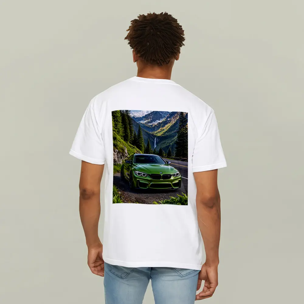 Green BMW M4 Mountain Road Waterfall – T-Shirts