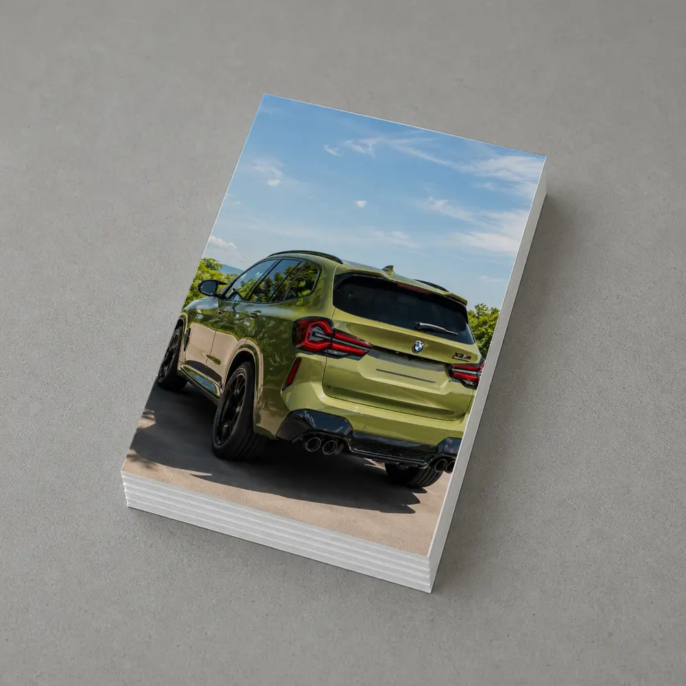 BMW X3M Olive Green Rear Outdoor Setting – Postcards