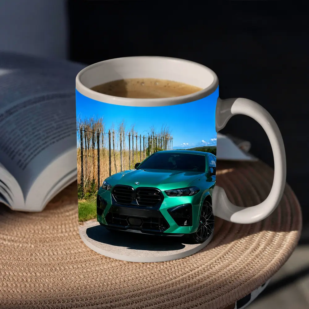 BMW X6M Green on Sunny Country Road – Mugs