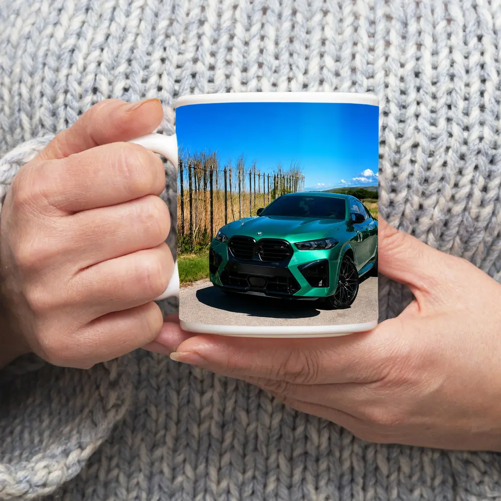 BMW X6M Green on Sunny Country Road – Mugs