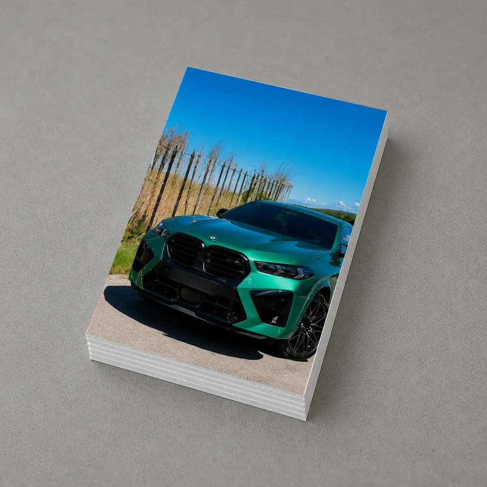 BMW X6M Green on Sunny Country Road – Postcards