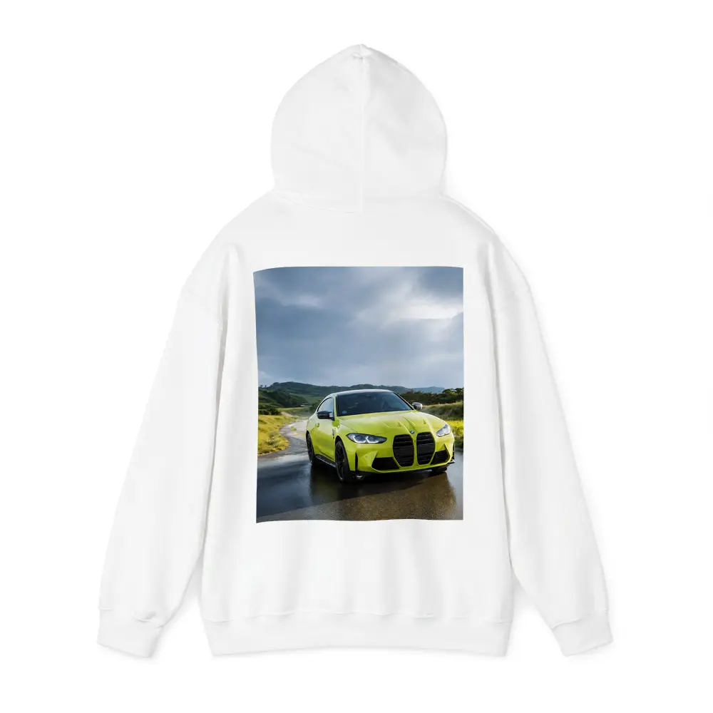 BMW M4 Lime Green Wet Road Hills – Hoodies